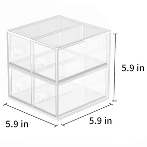 Hộp Sắp Xếp Và Lưu Trữ Ngăn Kéo Acrylic Hộp Đựng Ngăn Kéo Trong Suốt 4 Ngăn Kéo Trưng Bày Cho Văn Phòng Phẩm Vật Tư Văn Phòng - Product Image 4
