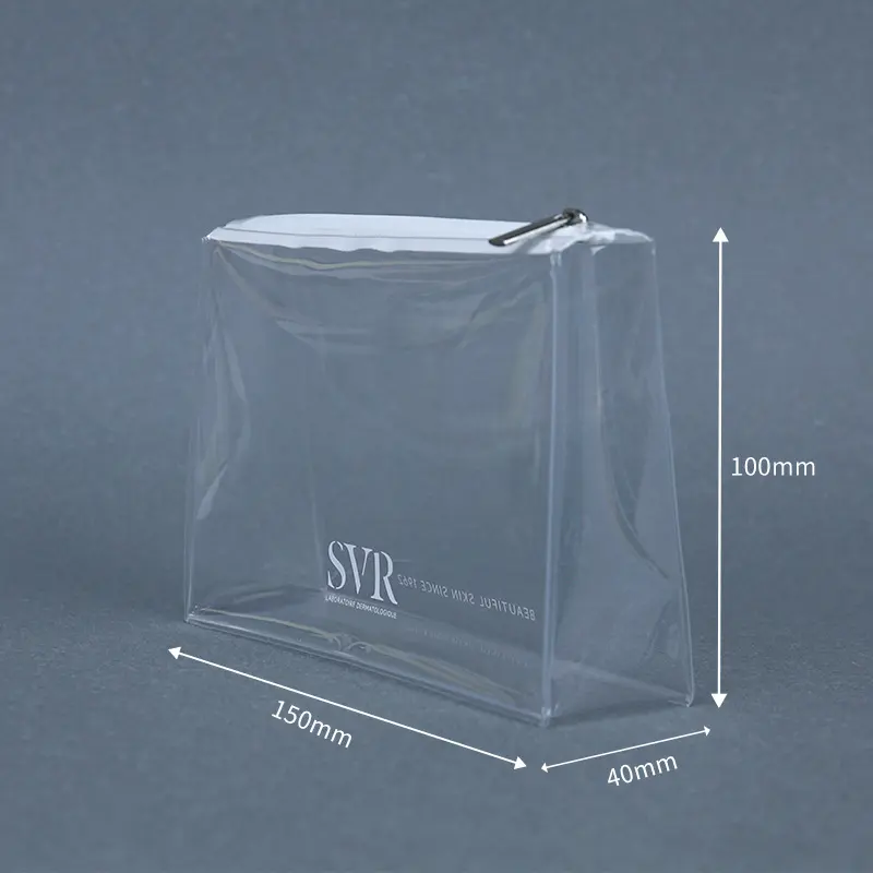 Tpu Pvc Transparent Waterproof Cosmetic Pouch Makeup Bag Clear Eco Friendly Zipper PVC bag