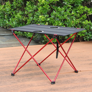 Mesa plegable de aluminio para exteriores, 56x42x38cm, portátil, para acampar, picnic, mesa de té, tamaño pequeño, diseño compacto y ligero - Product Image 2