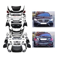 2006-2013 Araba modifikasyon yükseltmesi W222 S63 ön tampon motor kaputu çamurluk arka tampon bagaj kapağı gövde kiti Benz W221 için