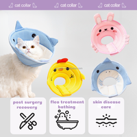 Collier de récupération pour animaux de compagnie en tissu maillé respirant, lavable et léger, pour chat et chien (collier d'Elizabeth)
