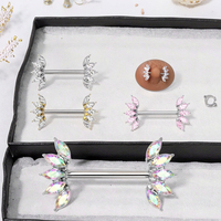 Marquise CZ mamelon anneau en acier inoxydable corps Piercing bijoux mode mamelon bijoux pour femmes hommes