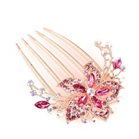 Peigne à cheveux élégant en cristal pour mariée avec strass brillants, ornements pour cheveux de mariage et de fête pour femmes