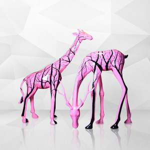 Creativo doodle resina giraffa Park scultura a grandezza naturale decorazione domestica africana giraffa scultura artigianale - Product Image 2