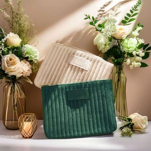 Velvet Cosmetic Large Capacity <b>Makeup</b> <b>Brushes</b> <b>Case</b> Premium Wedding Cosmetics Gift Bag Welcome Gifts Embossed Modern - Product Image 6
