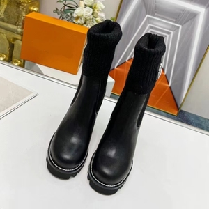 Sepatu Bot Kulit Asli Desainer Mewah Nama Merek Harga Pabrik Kualitas Terbaik untuk Wanita dengan Hak - Product Image 4