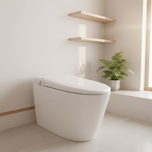 Nouvelle <span class=keywords><strong>toilette</strong></span> intelligente haut de gamme avec chasse d'eau cyclonique, drainage par siphon en P/S, design à poser au sol, siège chauffant, télécommande, version globale - Product Image 1