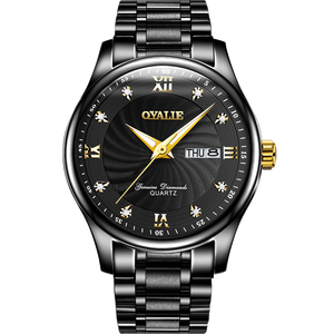 Montre à quartz de luxe pour homme, boîtier en alliage 40 mm, aiguilles lumineuses, résistante à l'eau, bracelet en cuir, cadran en acier inoxydable, vente chaude - Product Image 3