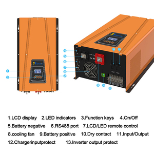 Onduleur pour installation solaire, 6000W, 48V vers <span class=keywords><strong>220V</strong></span>, 6000W, onde sinusoïdale Pure, chargeur sans fil - Product Image 6