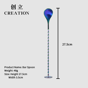 निर्माण कारखाने डिजाइन गोल्डन आपूर्तिकर्ता स्टेनलेस स्टील 304 पर्यावरण के अनुकूल 22.5 सेमी कप कप चम्मच कस्टम बनाया लोगो - Product Image 6