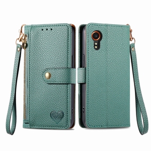 Étui portefeuille à fermeture éclair pour <span class=keywords><strong>Samsung</strong></span> <span class=keywords><strong>Galaxy</strong></span> <span class=keywords><strong>X</strong></span> <span class=keywords><strong>Cover</strong></span> 7, pour Tecno Spark 20 Pro Plus, étui à rabat en PU avec motif cœur - Product Image 4