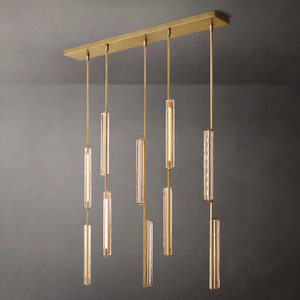 American LED Crystal Long Chandelier Rectangle Chandelier For Industrial Dining Room Bar Restaurant Hotel Villa Clothing Store - Product Image 2