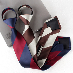 <span class=keywords><strong>Cravate</strong></span> zippée sans nœud pour <span class=keywords><strong>homme</strong></span>, style rétro décontracté, rayée, 8 cm, marron <span class=keywords><strong>beige</strong></span> kaki, formelle et professionnelle - Product Image 3
