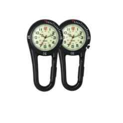 Set di 2 Orologi al Quarzo Unisex Luminosi al Buio con Clip, Cassa Nera, Numeri Arabi Grandi, Fibbia Portatile per Medici e Infermieri - Product Image 2