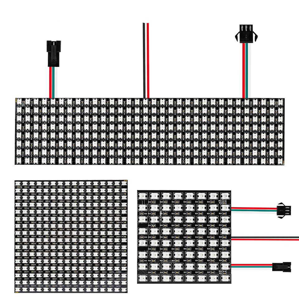 5v WS2812B RGB LED Digital Flexible Individually Addressable Panel Light Strip WS2812 8x8 16x16 8x32 Module Matrix Screen 5V