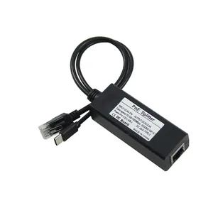 USB C和rj45连接器供电无源48v适配器千兆位以太网48伏至5伏Poe分离器