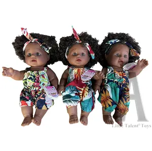 Fabricación poupee pour enfants muñecas para niños regalo muñecas negras bebé 12 pulgadas de alto muñeca de niña de la vida real piel negra con pelo afro