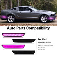Lampu Sein Samping LED Sequential Flowing Auto untuk Ford Mustang 2010 2014 Lensa Asap Ungu Pink Lampu AR3Z 15A201 2 Pcs