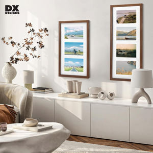 Cadre <span class=keywords><strong>photo</strong></span> <span class=keywords><strong>collage</strong></span> multi-ouvertures en bois DX DESIGNS, convient aux photos 5x7 avec passe-partout ou 9x18 sans passe-partout, cadre mural pour la maison - Product Image 5