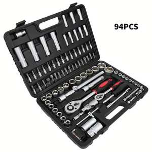 अंतिम 94 पीसी कार्बन स्टील पुरुषों के घर आवश्यक उपकरण सेट और कॉलेज के डॉर्म अपार्टमेंट या कार-हार्ड केस के लिए आपातकालीन किट शामिल - Product Image 3