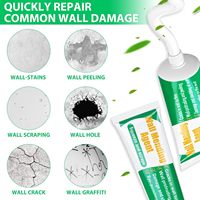 Kit de réparation de cloisons sèches, mastic de rembourrage mural avec spatule, crème de réparation murale à séchage rapide pour le remplissage des trous et fissures