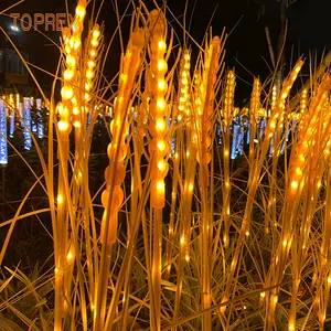 new trend 2024 outdoor park street lighting festival decor hand made grain rice ears artificial flowers with led light