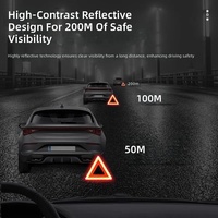 Triangle de signalisation routière pliable réfléchissant pour panne de voiture, haute visibilité rouge avec étui de rangement pour la sécurité du véhicule
