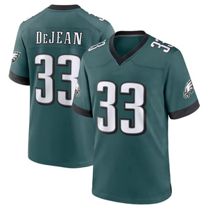 USA Voetbalshirts 26 Saquon Barkley 1 Jalen Hurts 33 DeJean 9 Lemon 62 Kelce 6 Smith Geborduurde Shirts Tops Kelly Groen - Product Image 4