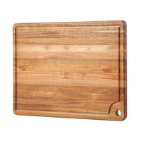 FSC Acacia Houten Snijplank met Sapgoot - Duits Design Handgemaakt Dik Hakblok voor Vlees & Groenten, Voedselveilig