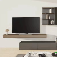 Meuble TV moderne de luxe en bois, support mural et sur pied double usage, console multimédia de rangement pour salon et décoration intérieure