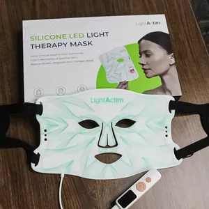 Máscara facial de terapia de luz LED de grau clínico OEM dispositivo de pescoço facial produto anti-idade para rejuvenescimento da pele vermelho azul para rugas