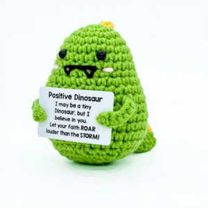 Cadeaux créatifs et positifs en forme d'animaux au crochet (dinosaures et vaches) pour le soutien émotionnel et stimulant des collègues et de la famille, et cadeaux mignons en forme de dinosaures pour la remise des diplômes - Product Image 2