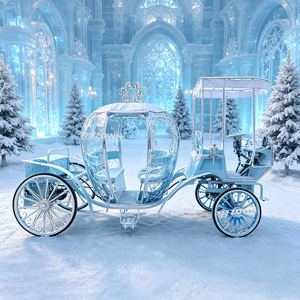 Chariot décoratif attrayant en forme de citrouille de Cendrillon pour événements festifs en centre commercial - Product Image 1