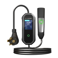 Nouvelle borne de recharge pour Tesla Model Y avec porte de charge ouverte et bouton de pression, 9,6 kW, IP65, prise NEMA14-50