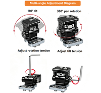 Support de moniteur à broche de localisation 88156 en alliage d'aluminium et ABS, support de cardan inclinable à 180° et rotatif à 360°, accessoires universels compatibles pour caméra