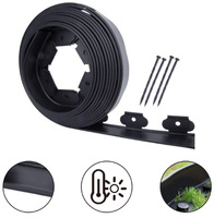 Sunsbuild Barrière en PE de type L de 5 cm pour gazon et pierres, résistante à l'eau, bordure de pelouse brune et verte pour la décoration du jardin