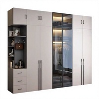Système de dressing moderne de luxe en verre noir, ensemble complet de meubles de chambre avec dressing en verre intégré pour projets
