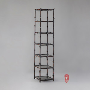 Lacquered Bamboo Seven Tier Bookshelf Standing Multifunctional Living Room Shelf Qiong Bamboo Rectangle YY0824 - Product Image 2
