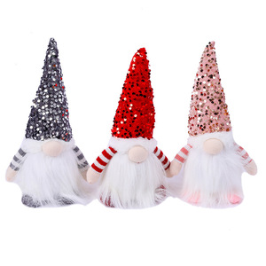 Muñeco de Gnomo sin Rostro con Gorro de Lentejuelas y Mangas a Rayas para Decoración Navideña de Mesa - Product Image 5