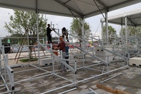Tribune modulaire d'extérieur pour stade, gradins démontables en acier Q235B certifiés ISO9001/CE pour événements sportifs