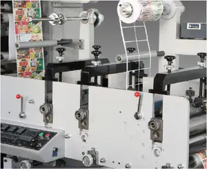 Hoge Snelheid Rol Om Sticker Flexo Printing Sleuven Roterende Stans Snijmachine