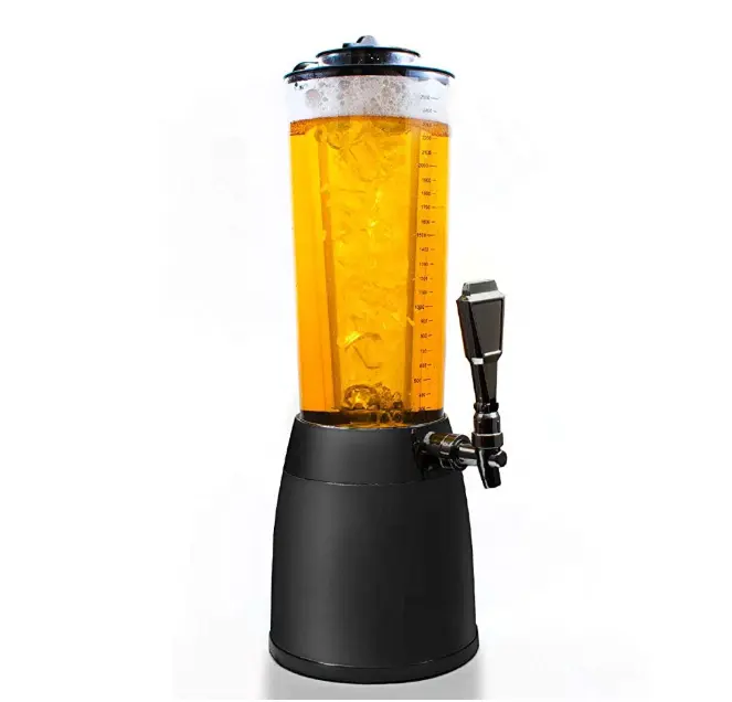 Wholesale cheap and fine beer tower drinking dispenser with ice tube for restaurant and party with customized logo acceptable