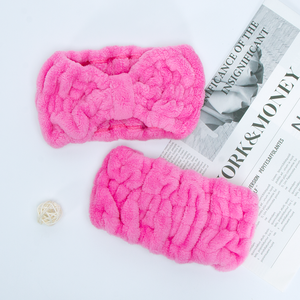 Diadema de moda OEM para spa capilar con lazo, banda para el cabello de color liso para mujer, niña, para lavarse la cara, mascarilla, maquillaje, diadema bonita de belleza - Product Image 4