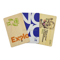Impression UV bois NFC carte à puce 13.56mhz carte de visite carte-cadeau puce personnalisée NFC en bois programmable HF RFID étiquette passive