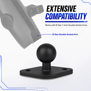 Base de Montaje de Bola Velpaw de 1 Pulgada con Placa de Aluminio Diamantada, Base de Bola Tamaño B con Espaciado de Orificios de 48.6mm para Brazo de Doble Enchufe - Product Image 4