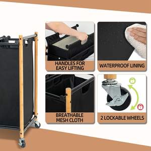 <span class=keywords><strong>Panier</strong></span> à <span class=keywords><strong>linge</strong></span> en bambou, séparateur de vêtements, <span class=keywords><strong>panier</strong></span> à <span class=keywords><strong>linge</strong></span> à 3 sections, trieur de <span class=keywords><strong>linge</strong></span>, chariot à <span class=keywords><strong>linge</strong></span> avec roulettes robustes - Product Image 6