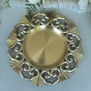 Platos <span class=keywords><strong>de</strong></span> Presentación Dorados <span class=keywords><strong>de</strong></span> 13 Pulgadas, Platos <span class=keywords><strong>de</strong></span> Plástico Redondos para Bodas, Decoración Elegante para Fiestas al por Mayor - Product Image 1