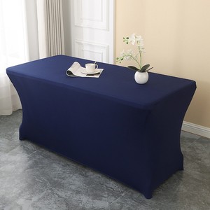 Housses de table élastiques rectangulaires en polyester épais de couleur unie pour décorations de mariage, hôtels, restaurants et banquets - Product Image 3