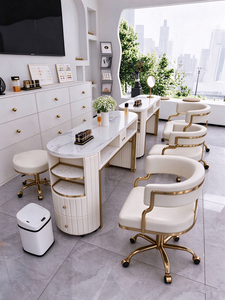 Table de manucure de luxe en marbre, collection 2025, pour salon de manucure - Product Image 6