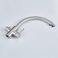 Robinet de cuisine SANIVITAL en acier inoxydable brossé avec cartouche céramique, eau chaude/froide, monotrou, design moderne pour usage domestique et hôtelier